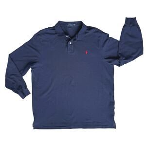 Ralph Lauren Mens Long Sleeve Polo Shirt XL Navy Bloke‎ Academia Classic Preppy